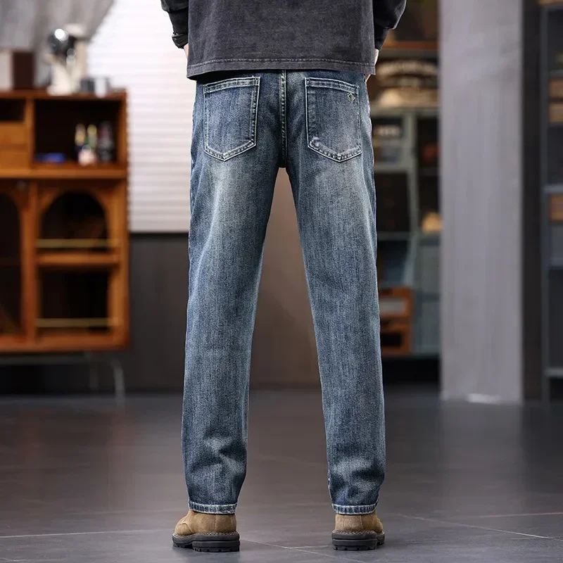 Jeans Tall Men 110CM 115CM Superlong  Plus Size 40 42 Straight Classic Young Boys Pants Extra Long Elastic Male Denim Trousers 2