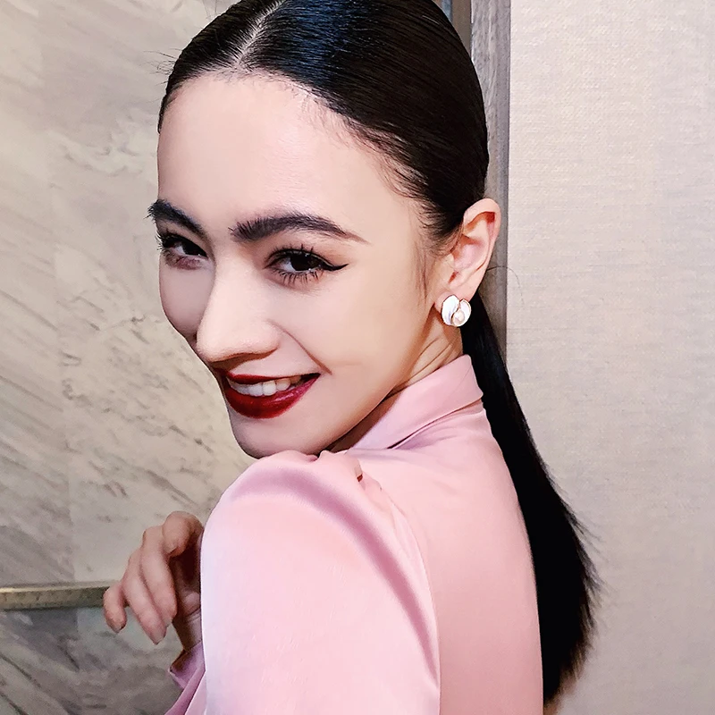 Exquisite Geometric Enamel Pearl Earrings Jewelry Party - Image 4