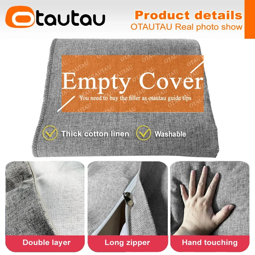 OTAUTAU Cotton Linen Pillow Case for Sofa Bed Headboard Couch Backrest Cushion Cover Pillowcase Long Body Throw Pillows KD002 5