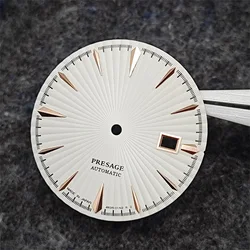 Textured 35mm Men's Watch Dials - Premium DIY Watch Faces (White rose)