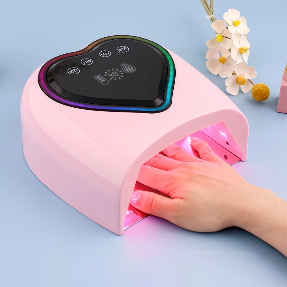 Professional Rechargeable Nail Dryer Nail Lamp 98w UV Lamp Curing LED Battery Charging Rainbow Light