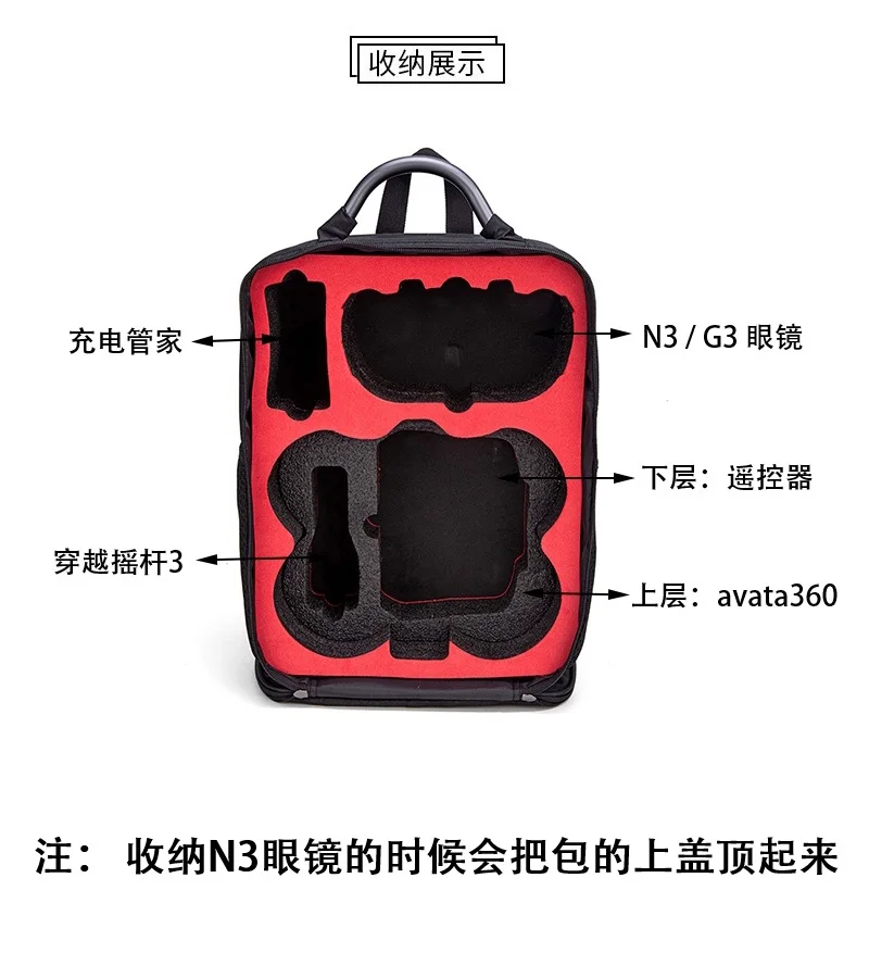 Sac à dos 360° pour DJI Avata, étui transport Goggles N3