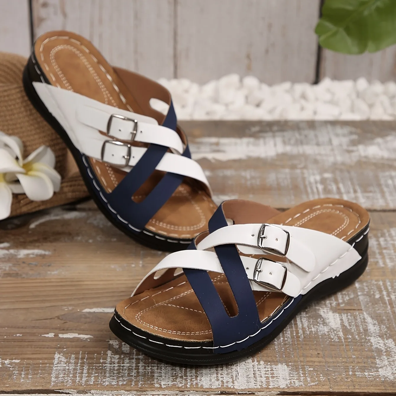 Sandali zeppa donna comode stile vintage ciabatte da spiaggia_voghion.com
