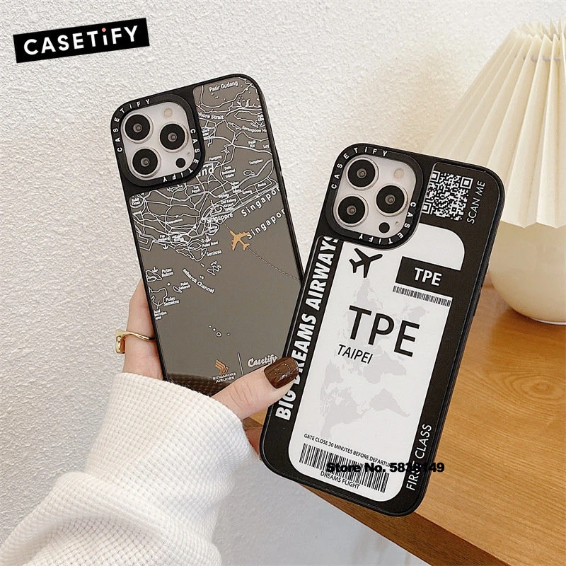Casetify Casing Ponsel Stiker Label Korea untuk iPhone 14 13 ...