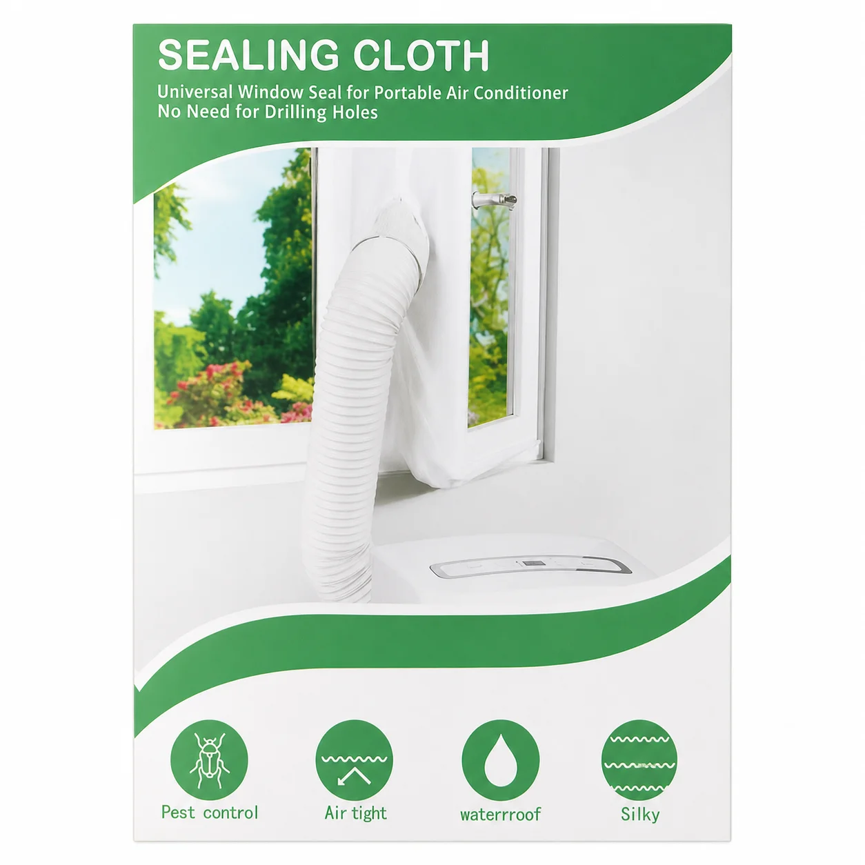 Portable Window Seal Kit for Air Conditioners - Versatile Seal Cloth for Home Doors and Windows