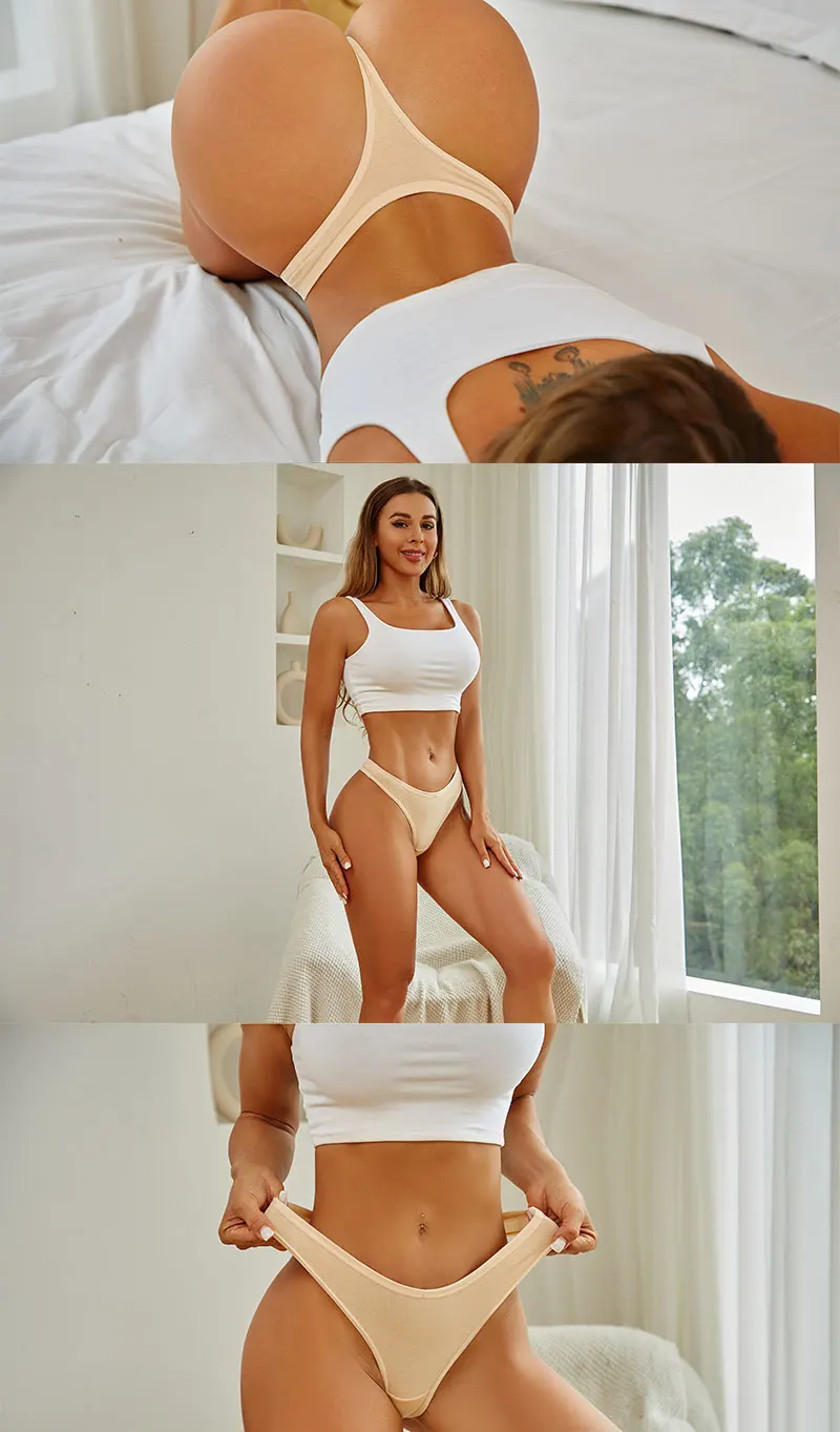 6Pcs/Set Women‘s Cotton Seamless Pantys Sexy Low Waist Soft Comfortable Thongs Fashion Girl Breathable Intimates G-Strings