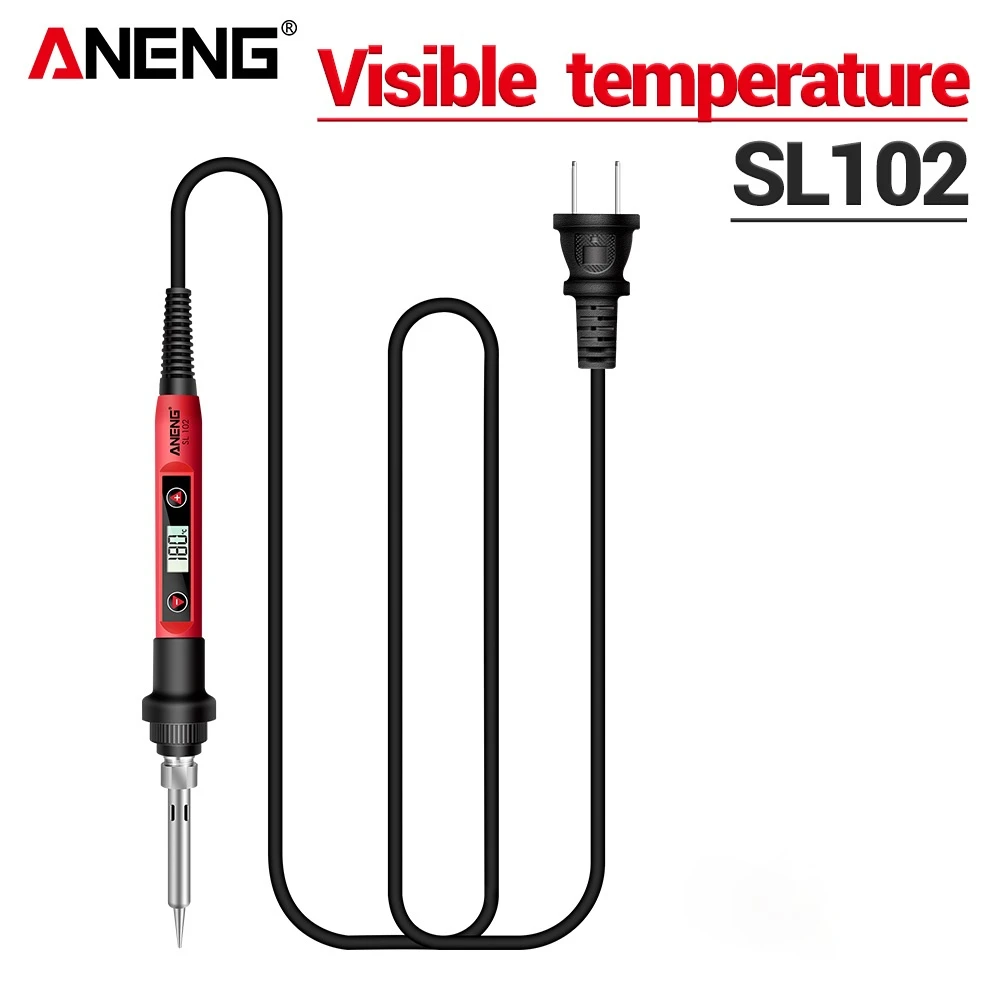 ANENG SL102 Electric Soldering Iron US/EU Plug Adjustable Temperature 220V Digital Display Welding Tool Portable Electrocautery hot stapler plastic repair Welding Equipment