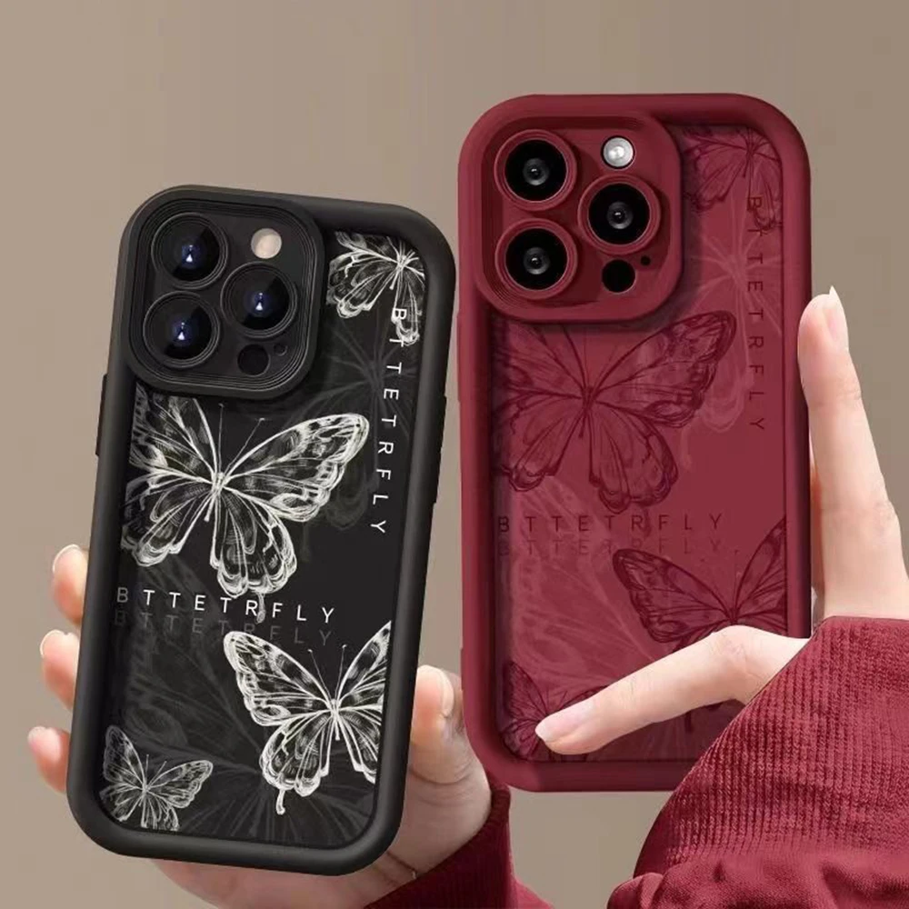 Purple Butterfly Couple Soft TPU Phone Case - Stylish and Durable Back Cover