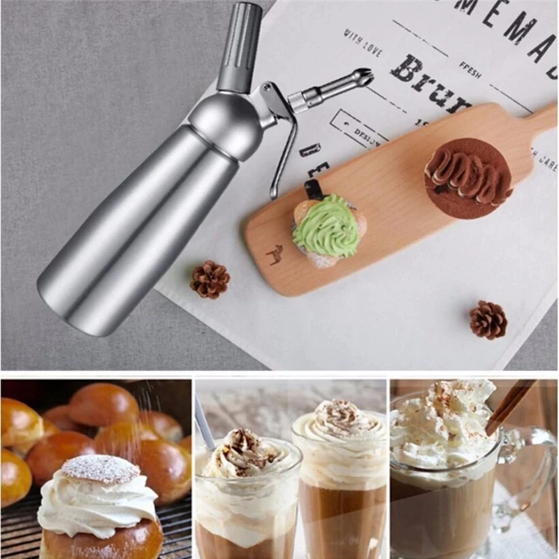 Description Picture 4 of itemHigh Quality 500ML Durable Aluminum Cream Whippers Metal Whipped Cream Dispenser Siphon Dessert Tools Good Packing
