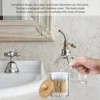 3/4Pcs Bathroom Organizer Set Qtip Holder Dispenser with Bamboo Lids Clear Acrylic Storage Box for Cotton Ball/Swabs Storage NEW 5