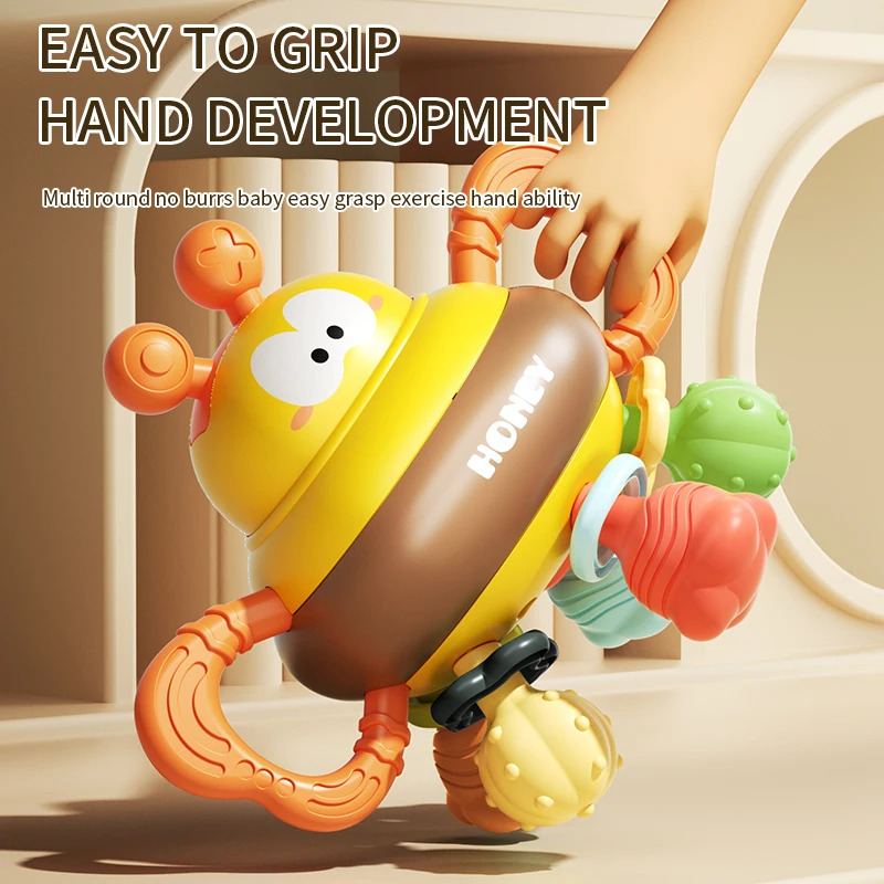 Baby Toys Baby Rattle Toys Bee rattle grip training puzzle Early education can chew chew teeth children soothe June 1 birthday boys and girls toys