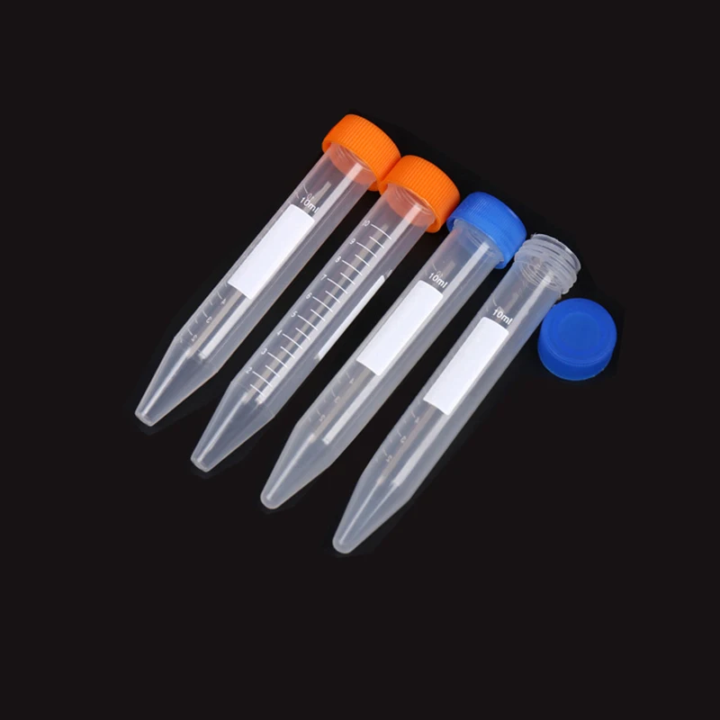 10ml Plastic Centrifuge Tubes, Conical Bottom , Graduated Marks, with Screw Cap , 20pcs