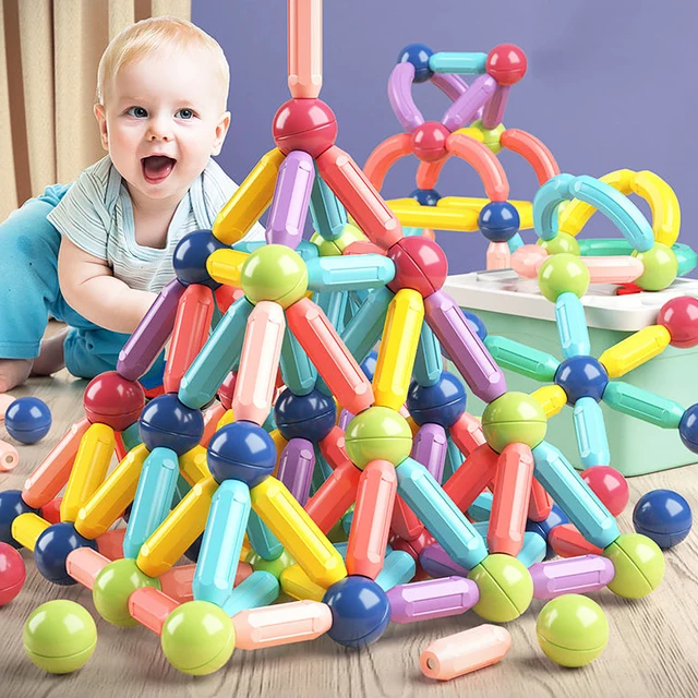 25-138pcs Magnetic Designer Construction Set Magnet Sticks Building Blocks Montessori Educational Toys For Children Gift 1
