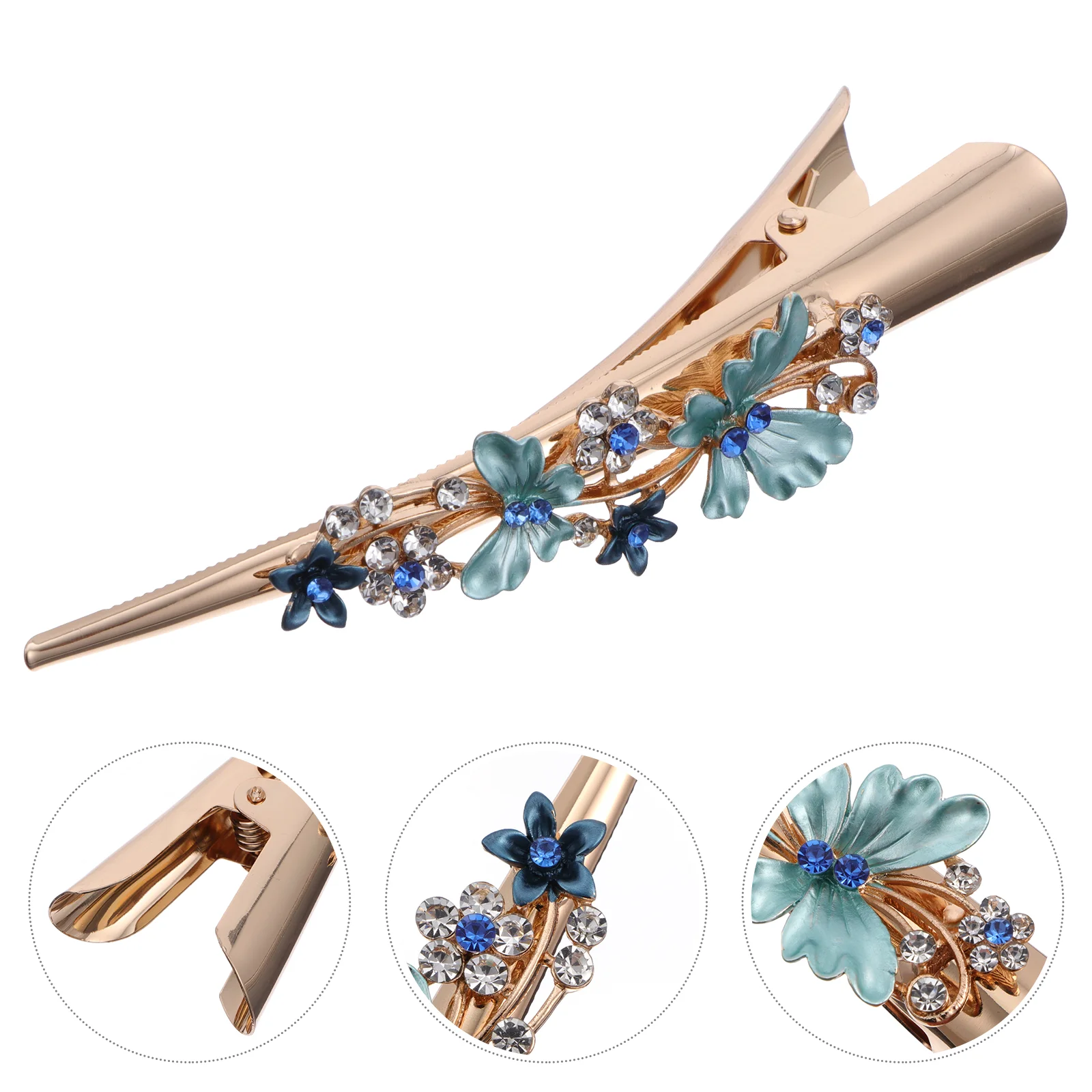 

Delicate Hair Clip Vintage Flower Design Barrettes Alloy Large Clip