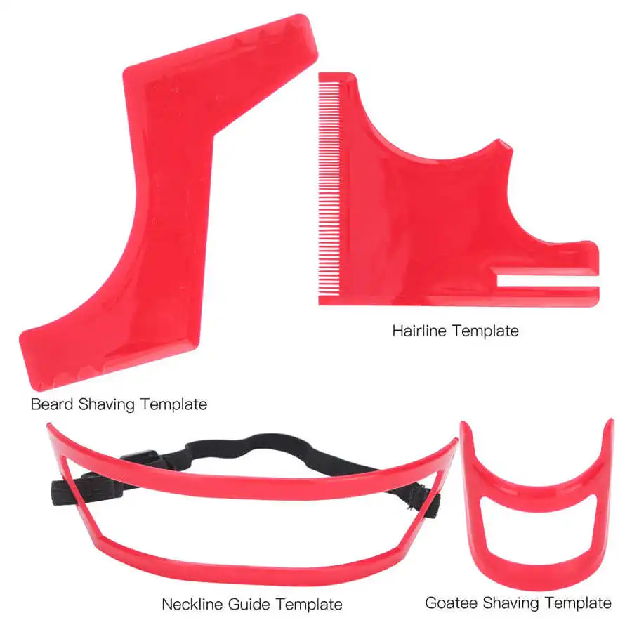 Beard shaping tool kit Shaving comb Hairline grooming Goatee shaping Neckline guide Template set