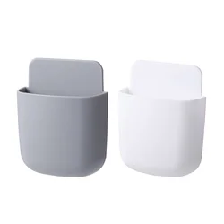 Wall Mounted Multipurpose Storage Box and Organizer Holder (Grey and White)