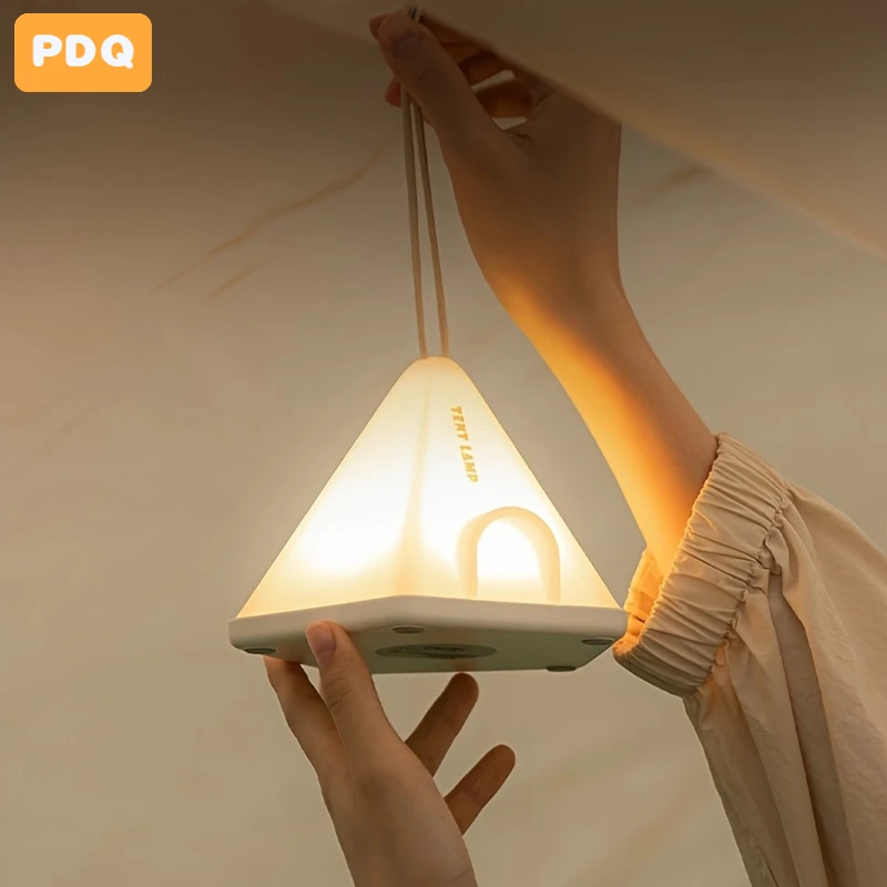 

1200 MA Tent Night Light Bedroom Rechargeable Atmosphere Light Simple Bedside Lamp Outdoor Camping Portable Night Light