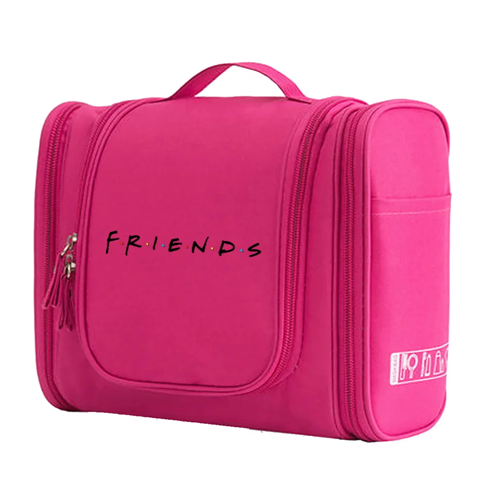 MakeUp Bag Toiletry Bags Zipper Make Up Case Wash Pouch Women Hook Up Friends Print Handbag Travel Toiletries Cosmetic Organizer