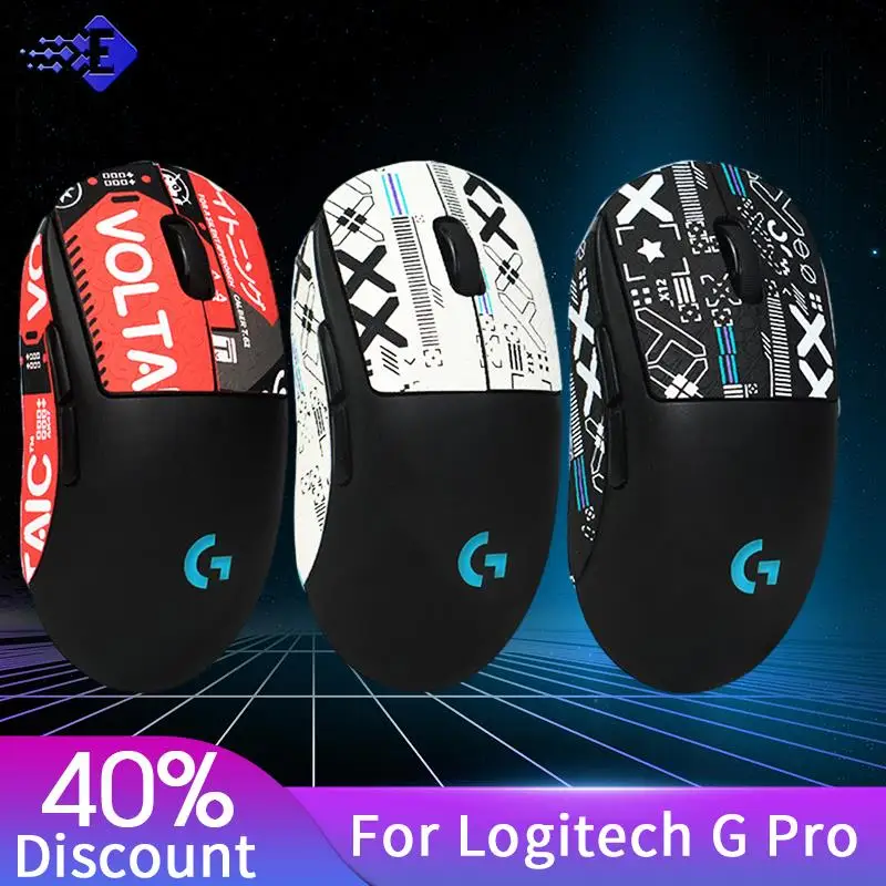 마우스 그립 테이프 도마뱀 피부 미끄럼 방지 스티커, 로지텍 G PRO 유선 G102 G203 G304 무선 게이밍 마우스용 땀 흡입