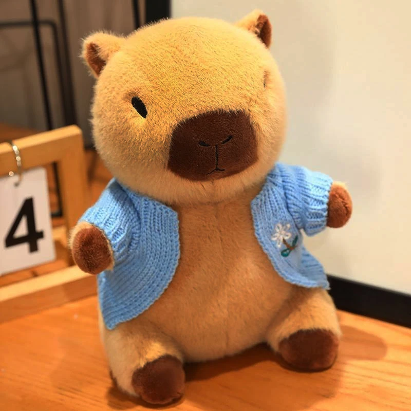 Cute Capybara Plush Doll with Clothes and Accessories