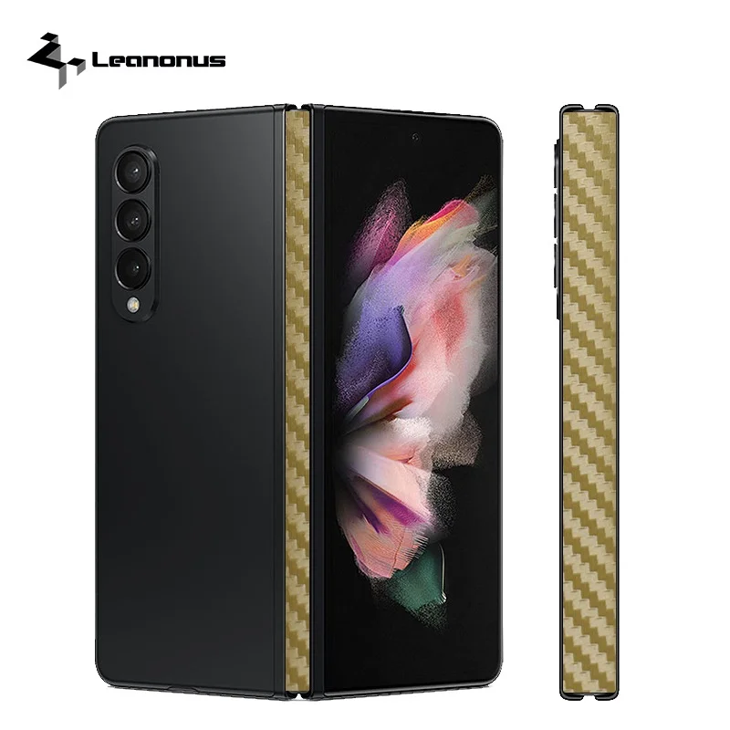 3pcs Carbon Fiber Hinge Skin For Samsung Galaxy Z Fold Flip 4 3 2 Side Protector Film Cover