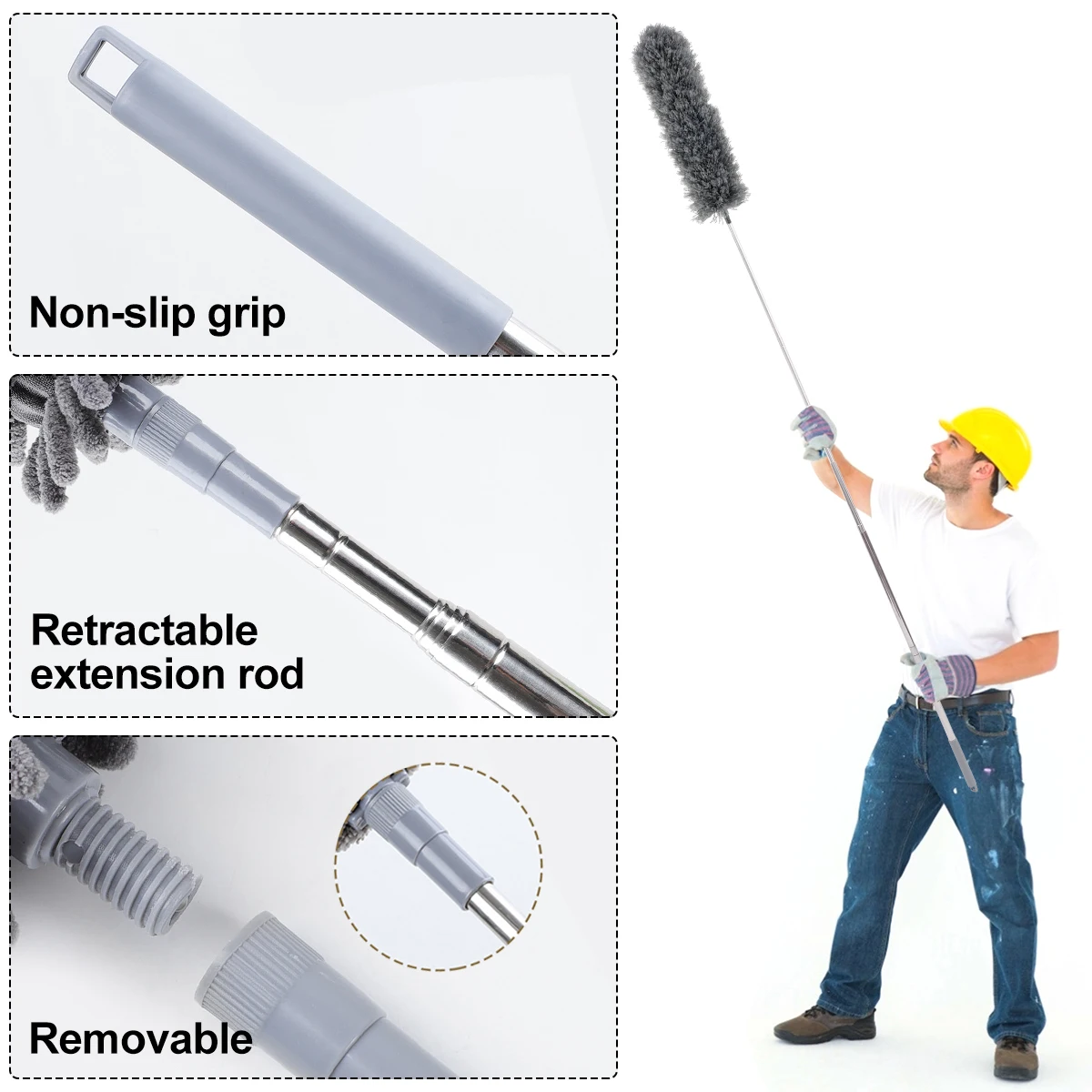 Gap Dust Cleaner - Retractable Microfiber Brush with Extendable Pole for  Furniture Cleaning 