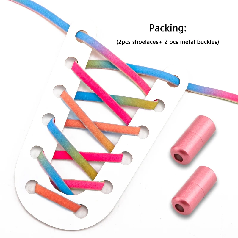 Colorful Elastic Shoe Laces Round Capsule Lock No Tie Shoelaces for Sneakers Adults and Children Convenient Lazy Shoes Lace
