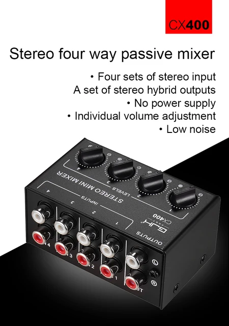 MX4 MX-4 Four Channel Mini Stereo Mixer