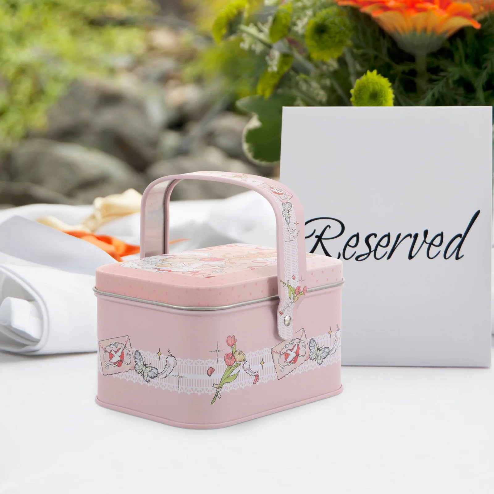 미니 금속 보물 차 용기 장식 보관 케이스 뚜껑, 주석 베이킹 케이크 용기, 스낵 비스킷, 작은 보관 상자