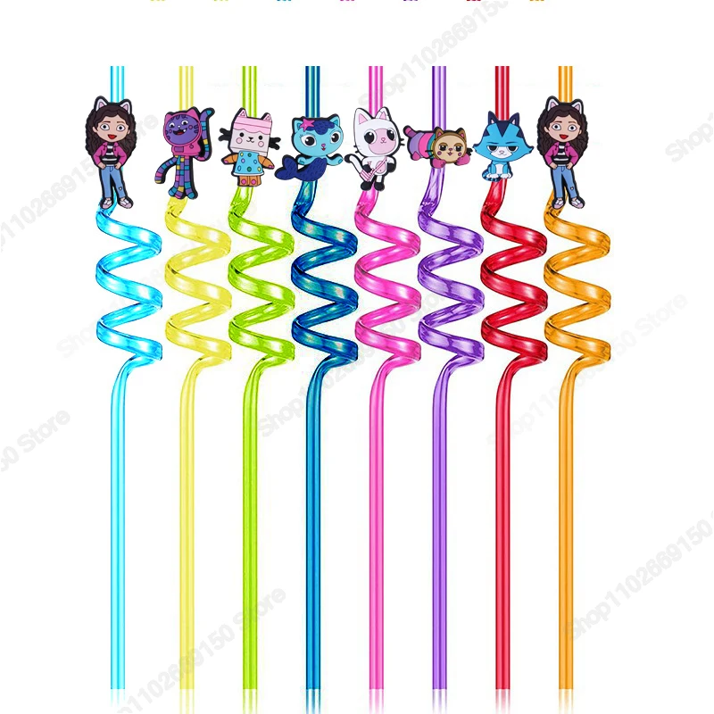 Gabby Dollhouses Kids Anime Cute Straw Child Birthday Party Decorations Fornitore Cartoon Fashion Baby Shower Decor Accessori