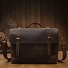 Handmade Crazy Horse Leather Shoulder Bag For Men Genuine Leather Cross body Bag Vintage Briefcase Cowhide Office Messenger Bag 1