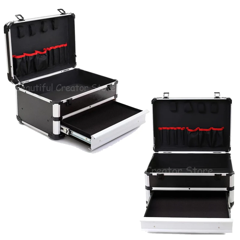 AluminumToolBoxSuitcaseHardwareToolboxPortableStorageboxLarge