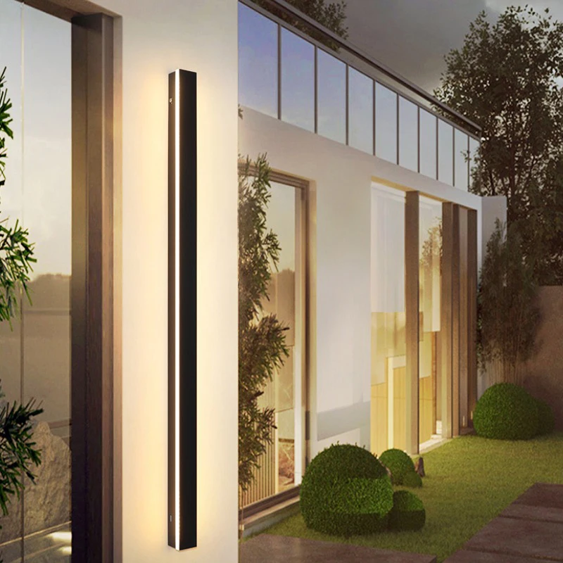 LED Long Strip Wall Lamp Garden Porch IP65 Outdoor Waterproof Wall Lights Bedroom Bedside Stair Living Room Decor Light