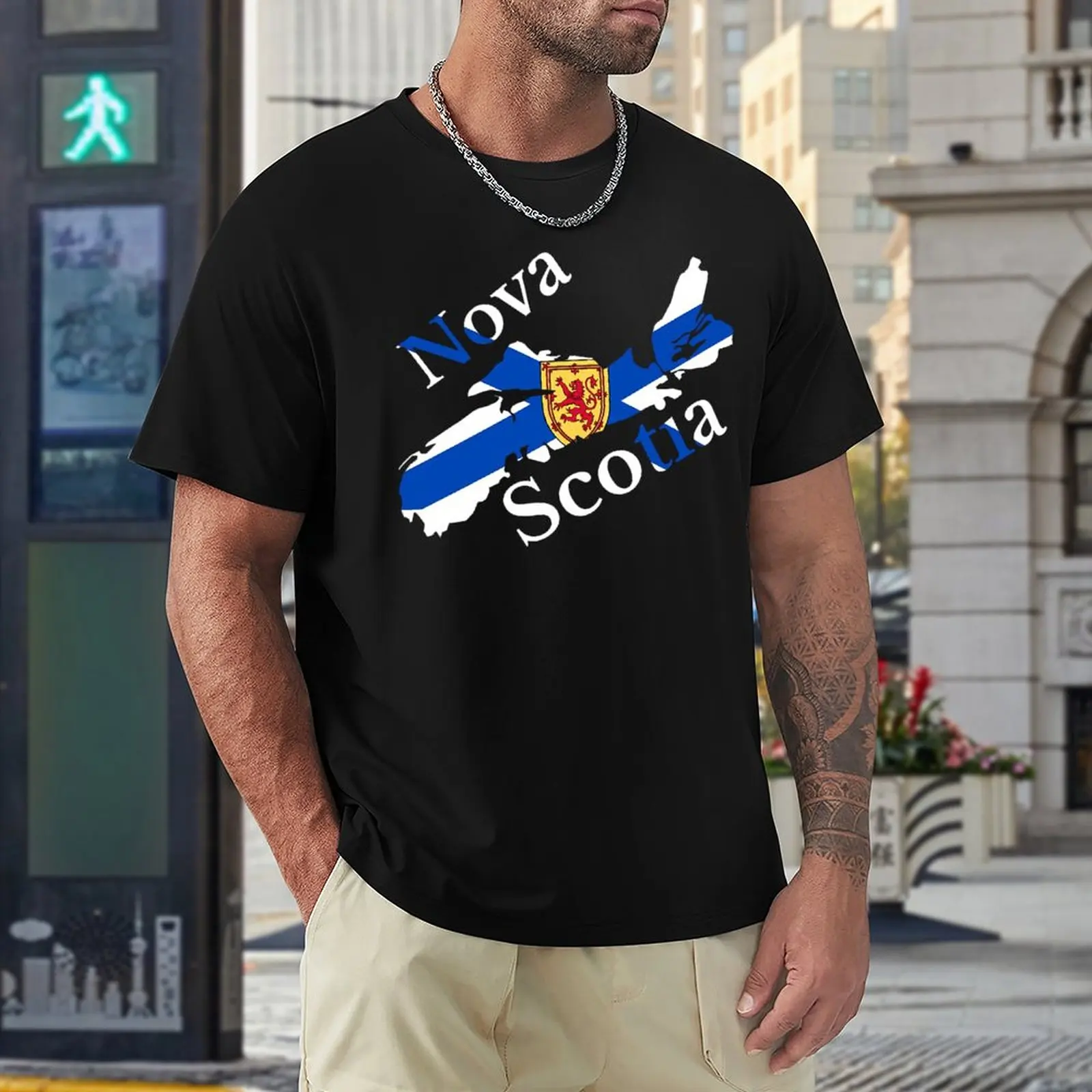 Tshirt Nova Scotia Flag Map, Ns, Canada Unique Fitness Usa Size High Grade