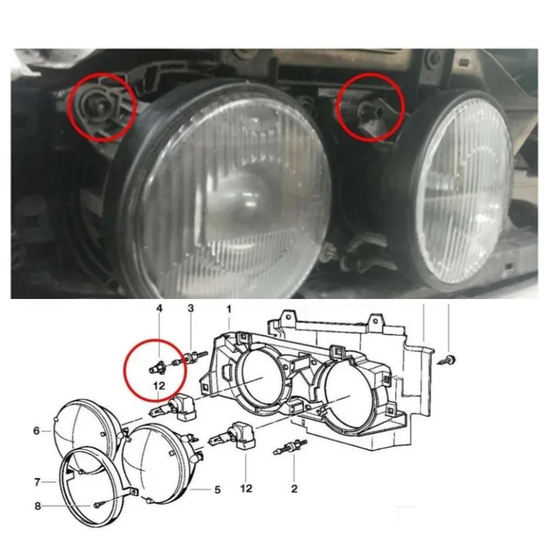 20 Pièces 63121378369 Clips à Vis De Réglage De Phare De Voiture