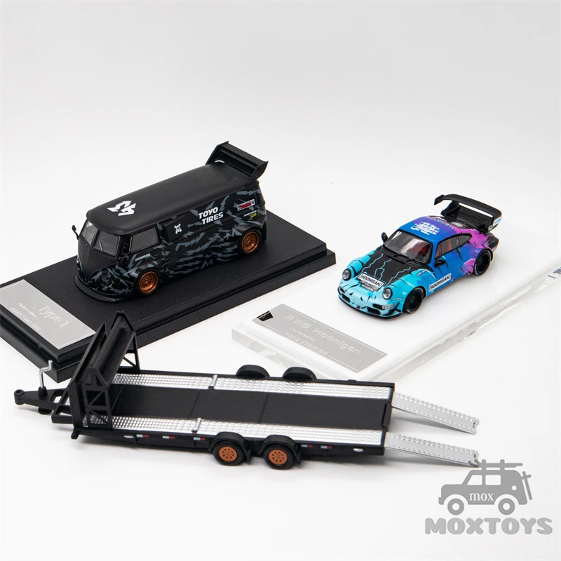 Mini Station 1:64 RWB 964 43 Ken Block / Targa Block43 Trailer Set