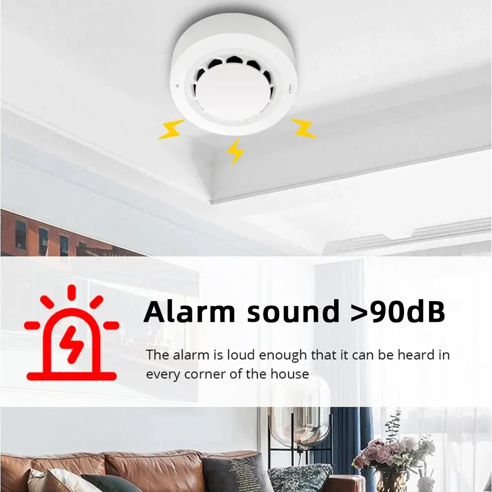 Tuya Zigbee Smoke Sensor Fire Alarm Detector Home Security Alarm Should Work with Tuya Zigbee Hub Smoke Alarm