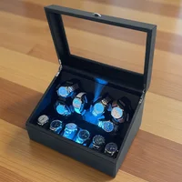 Remontoir de montres automatique pour 6 montres avec moteur silencieux, USB, LED, en cuir PU, boîte à montres mécanique à vitesse variable pour horloger 2