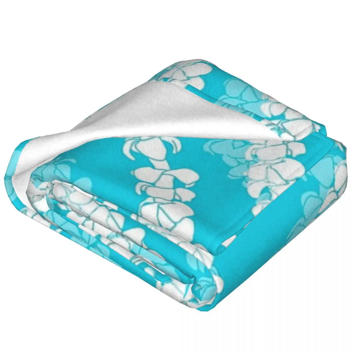 Puakenikeni Single Leis On Turquoise Blanket Flannel Breathable Throw Blankets Sofa For Home Bedroom Throws Bedspread Quilt 4