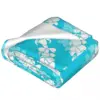 Puakenikeni Single Leis On Turquoise Blanket Flannel Breathable Throw Blankets Sofa For Home Bedroom Throws Bedspread Quilt 4