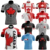 Canada Cycling Jersey for Men, Breathable Short Sleeve, Bib Shorts, Durable 20D Gel Pad, Mountain Bicycle Clothing, New, V1 1