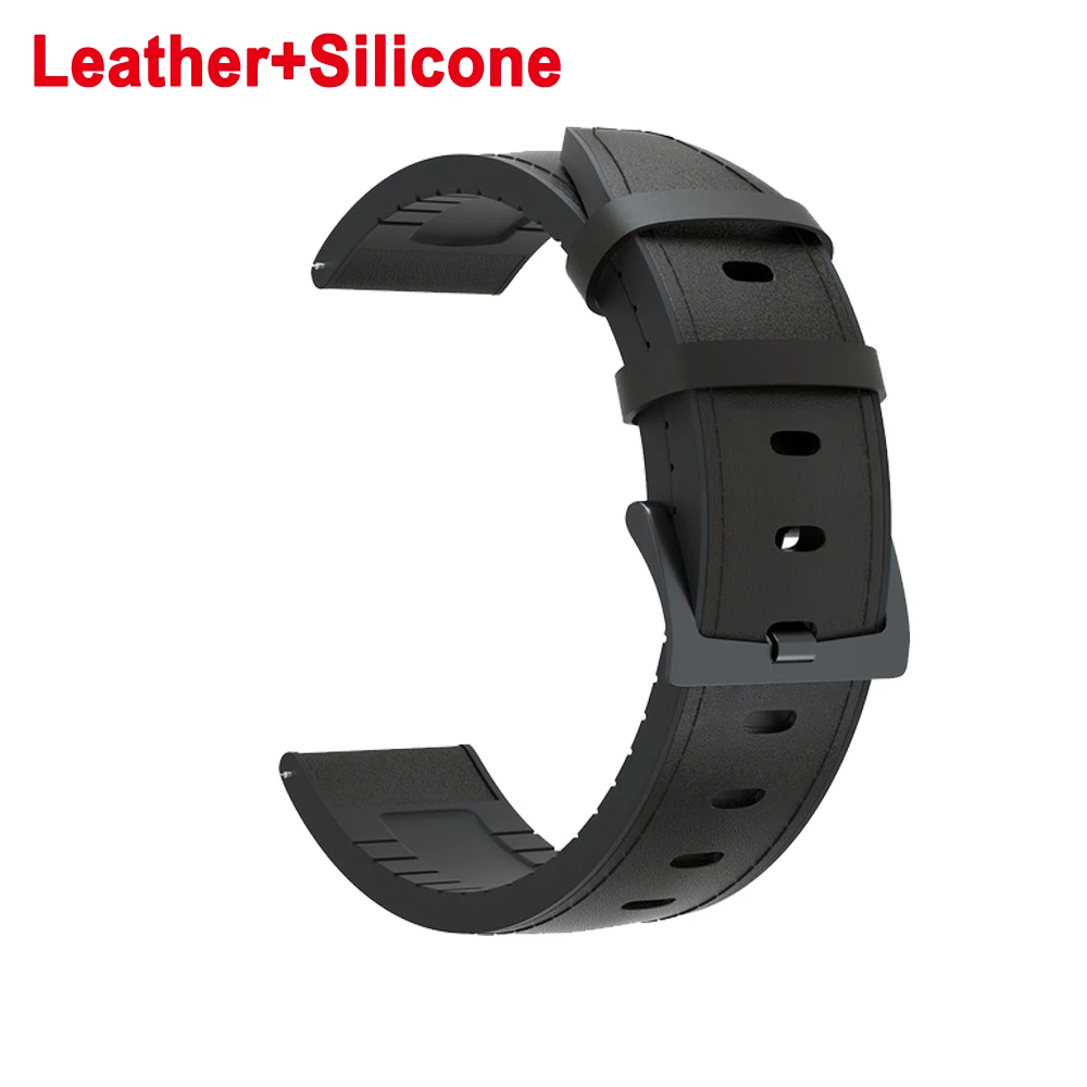 Elegant Leather Silicone Hybrid Watch Bracelet Strap - Premium Quality Watchband Accessory