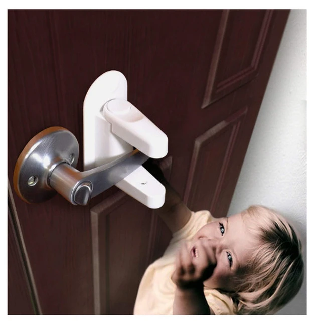 Door Locks for Kids Safety Self-Adhesive Lever Door ABS Anti-open