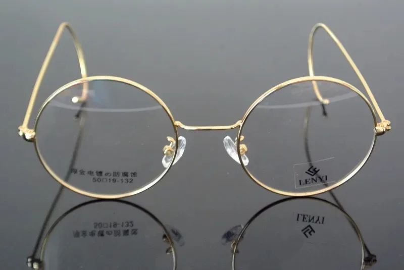 Vintage Round Eyeglasses - Small Round Glasses with Alloy Frame & Mirror Coating Lenses