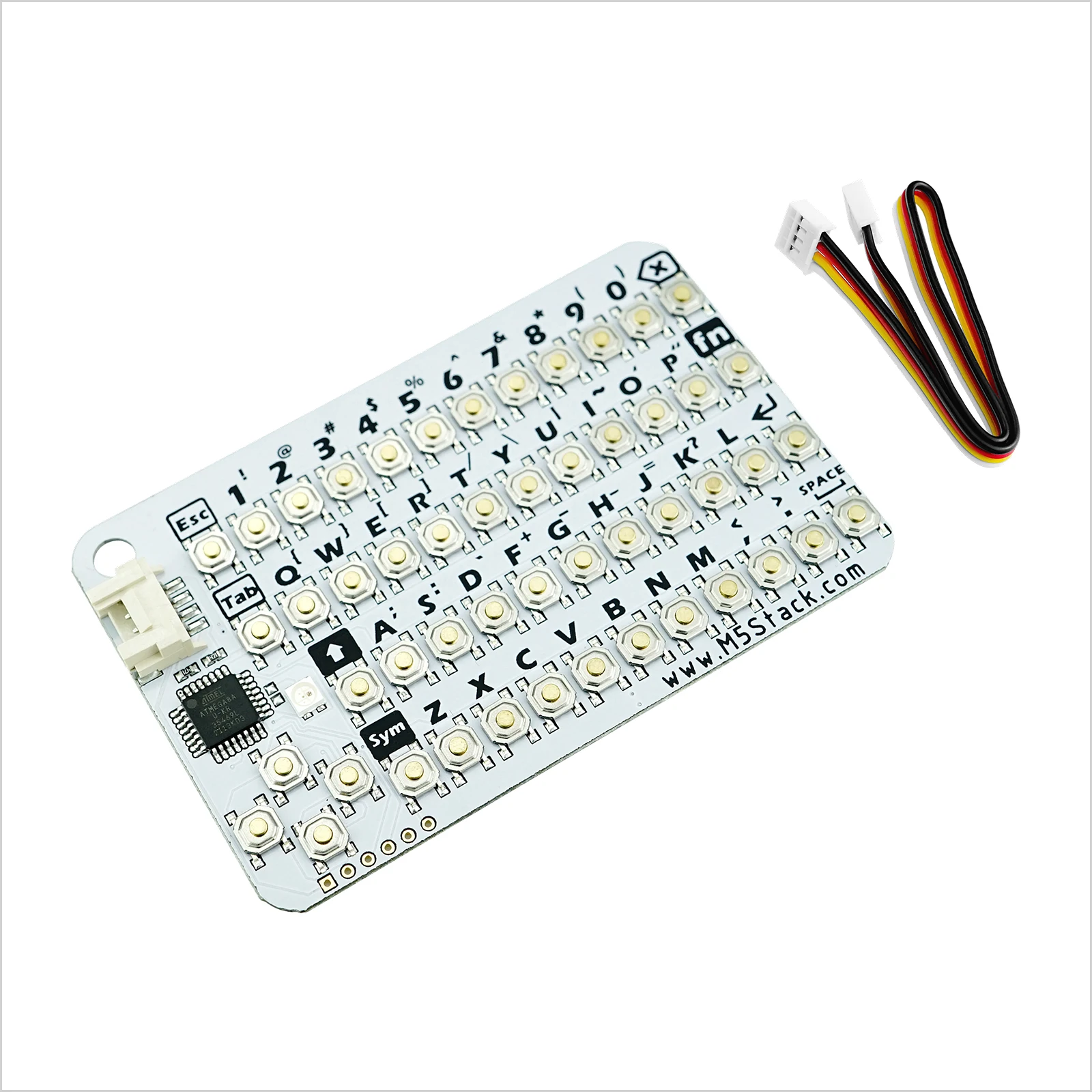 M5Stack Official CardKB v1.1 Mini 50-Key QWERTY Keyboard Unit with ATMega8A MCU I2C RGB LED Programmable for UIFlow (MEGA8A) keyboard keypad module