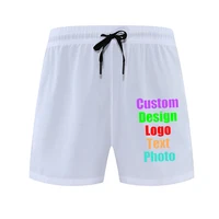Elastic Quick-Drying Sports Running Shorts Men's Summer Thin Breathable Three-Point Pants Custom LOGO Text Picture 1