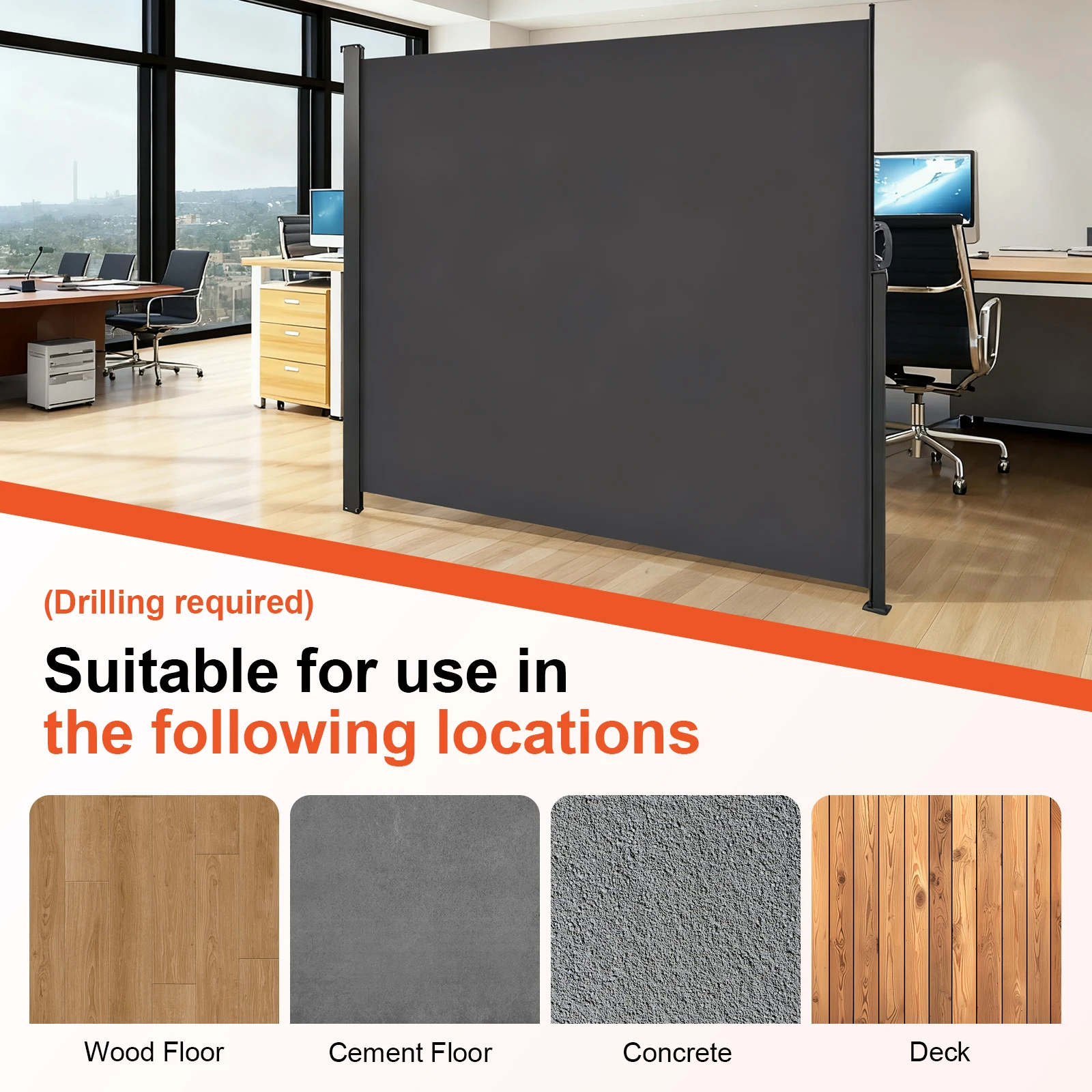 Polyester UV Resistant Folding Patio Screen Room Divider