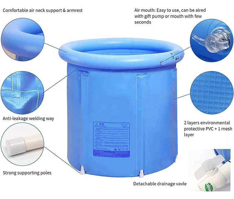 75*75cm Hot Tub and Jacuzzi Outdoor Inflatable Portable Bathtub for Adults Soaking Bath Tub SAP 3