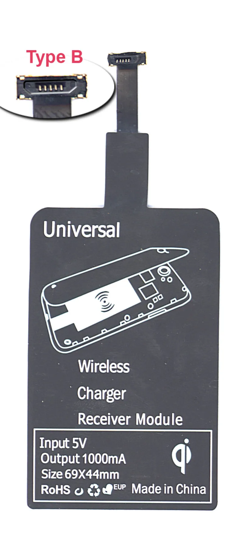Qi-adapter for wireless charging universal led connector micro USB (type B) | Компьютеры и офис
