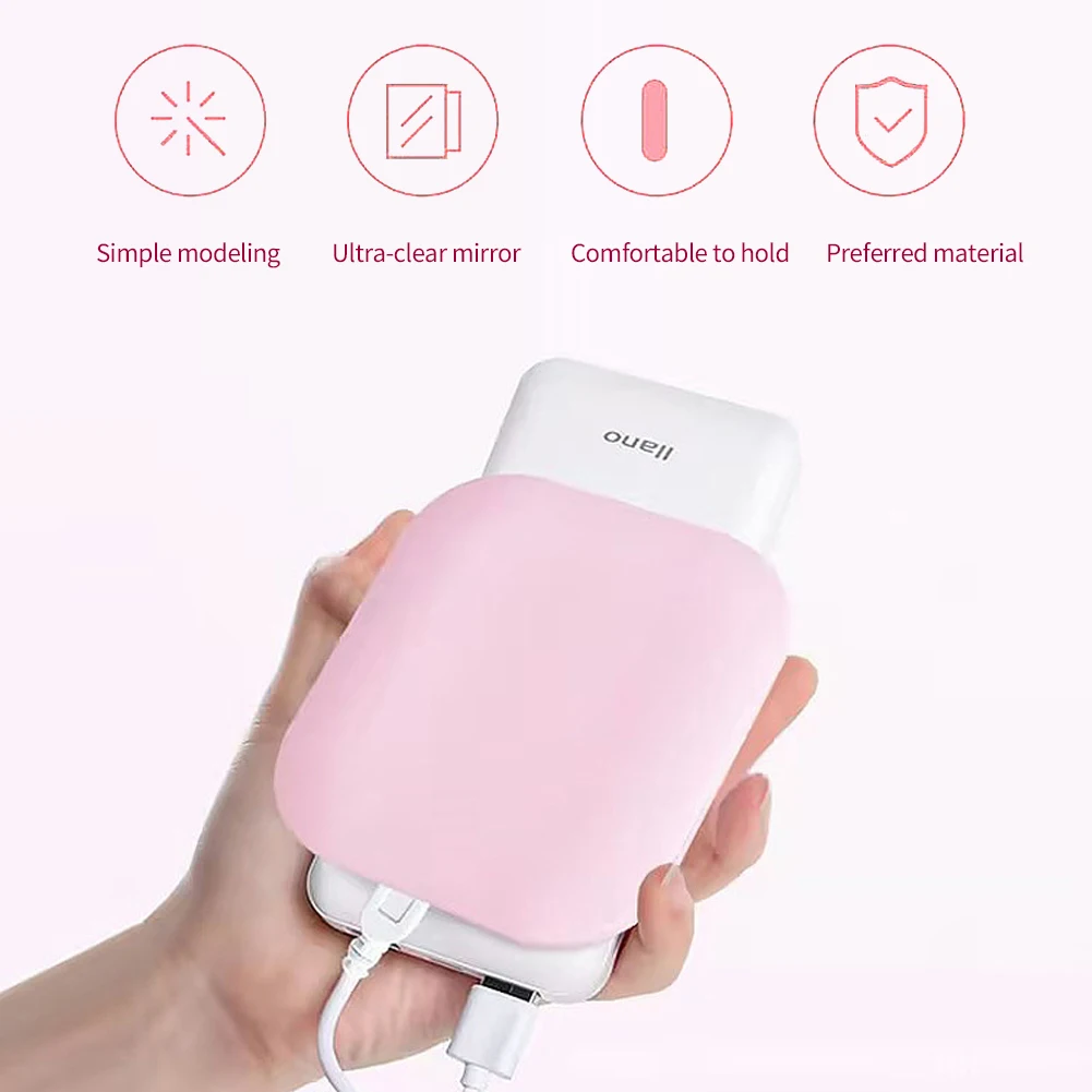 컴팩트 LED 메이크업 거울, 조명 포함, 1X 확대 포켓, 휴대용 여행, 접이식 화장품, 화장대 거울, 여성용 선물